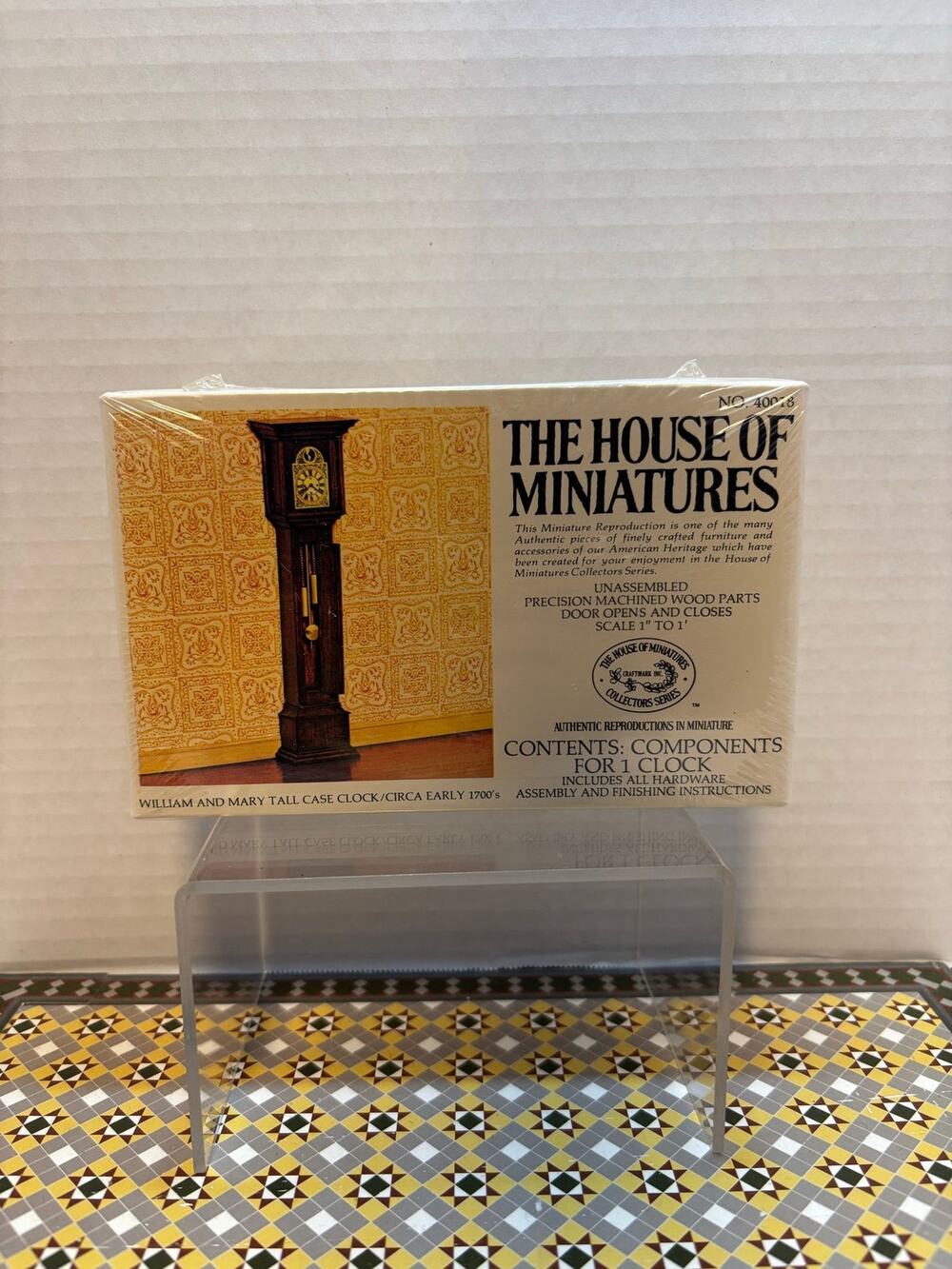 Vintage The House of Miniatures William and Mary Tall Case Clock miniature kit